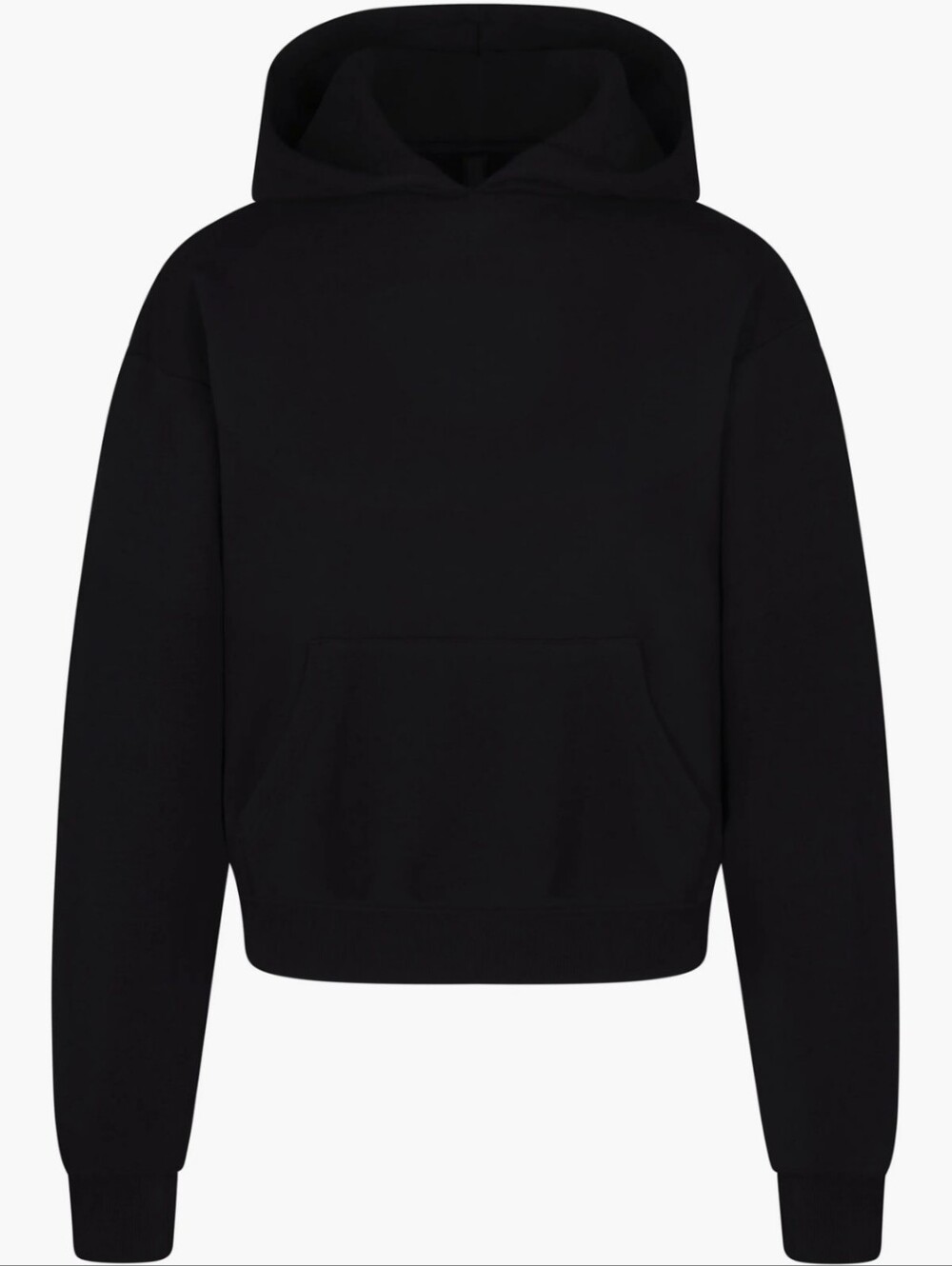Skim Black Hooded Pullover Sweatshirt